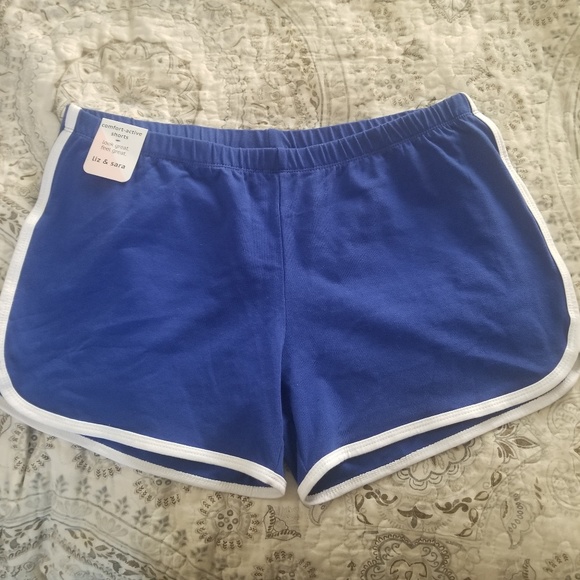 blue white shorts